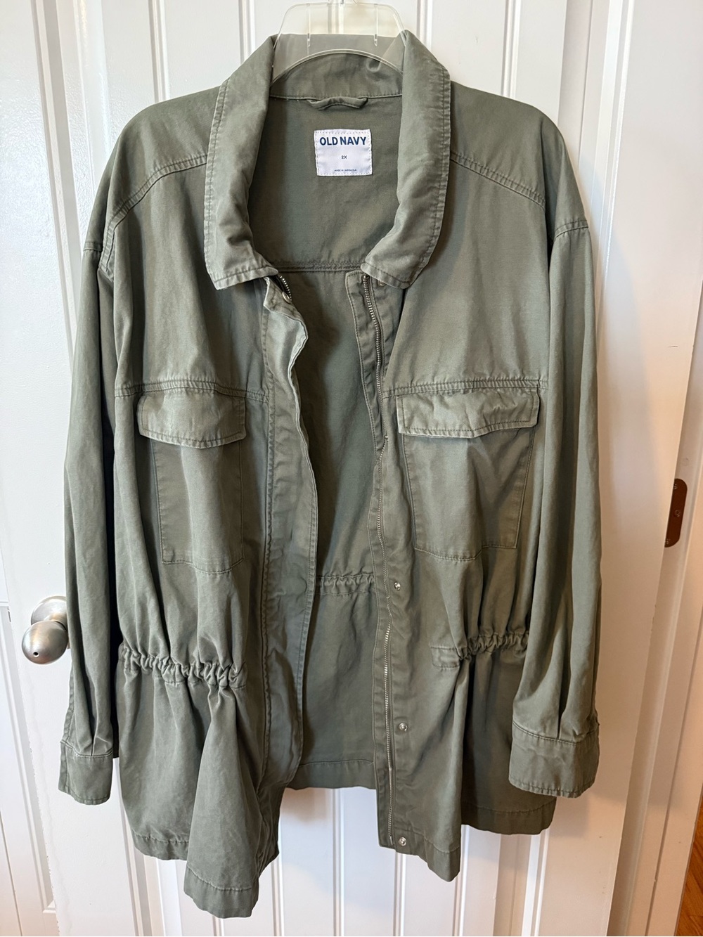 Old Navy Olive Green Drawstring-Waist Utility Jacket